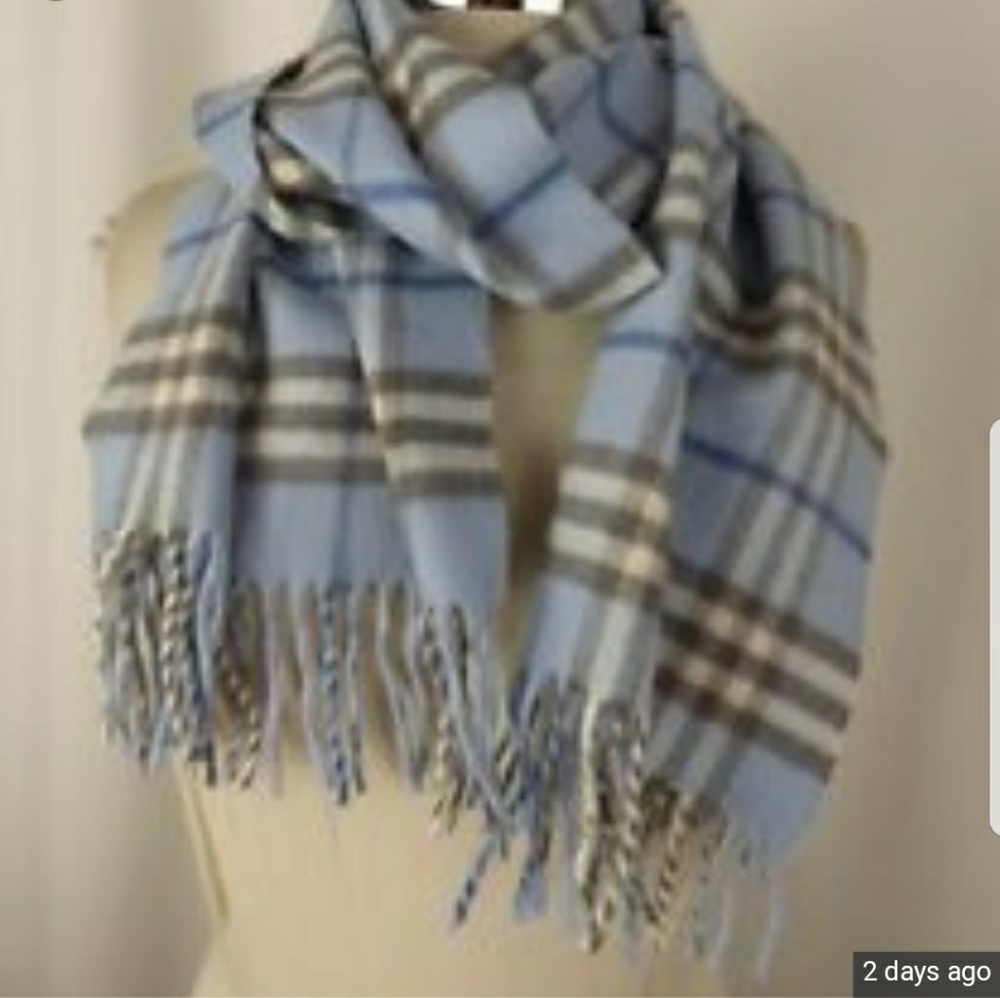 WEEKEND SALE Burberry Light Blue Cashmere Scarf